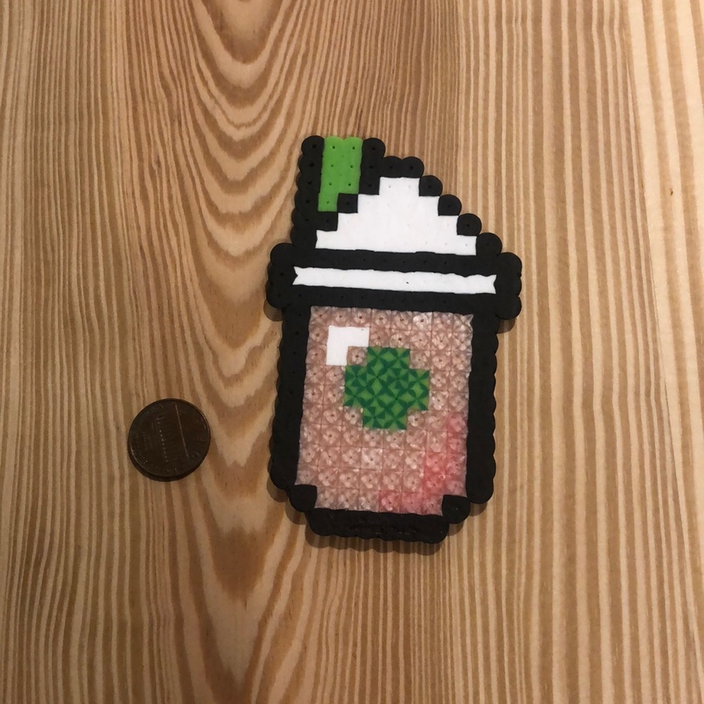 Pink Perler Bead Coffee